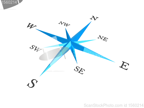 Image of Illustration of a blue and white compass