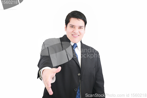 Image of Handsome executive extending hand to shake