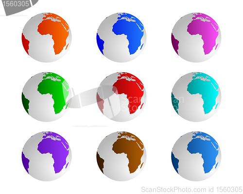 Image of Globes in different colours