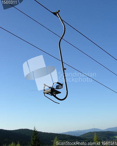 Image of Chair-lift and the blue sky