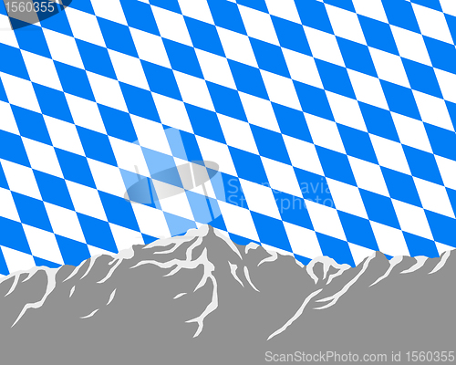 Image of Mountains with flag of Bavaria