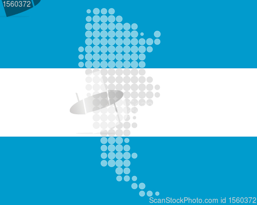 Image of Map and flag of Argentina