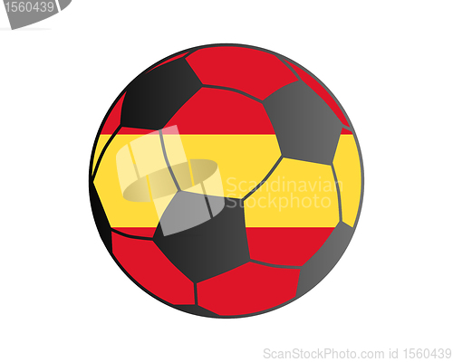 Image of Flag of Spain and soccer ball
