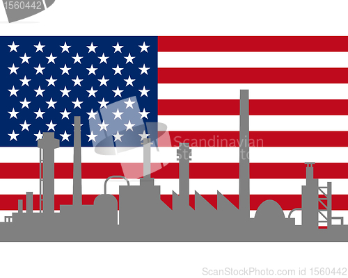 Image of Industry and flag of USA