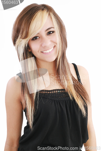 Image of Teenage girl portrait, isolated on white