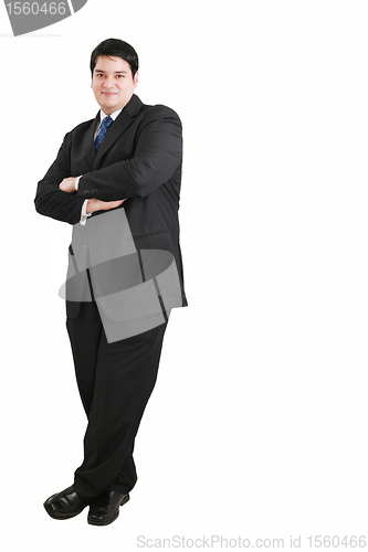 Image of young business man full body isolated on white background