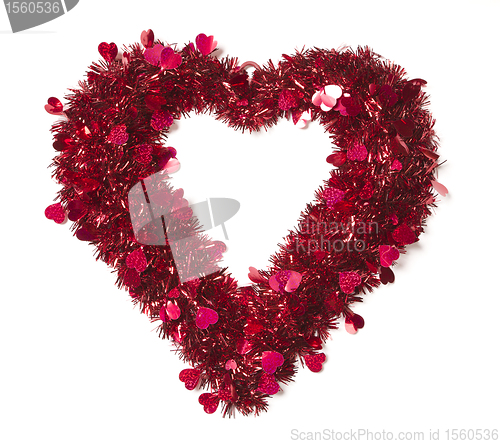 Image of Heart Shaped Shiny Tinsel with Small Hearts
