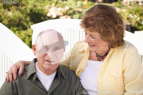 Image of Happy Senior Couple Relaxing in The Park