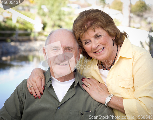 Image of Happy Senior Couple Relaxing in The Park