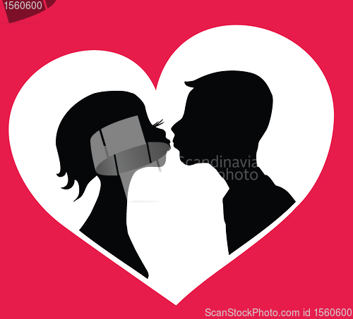 Image of Kissing couple  