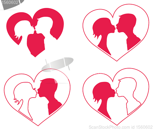 Image of Kissing couple  