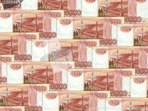 Image of Background of money pile 5000 russian rouble