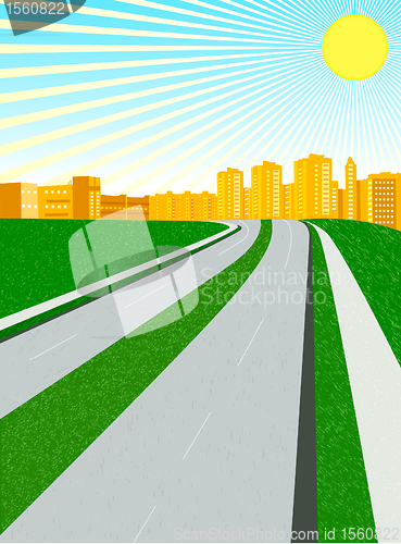 Image of vector city in a sunny day