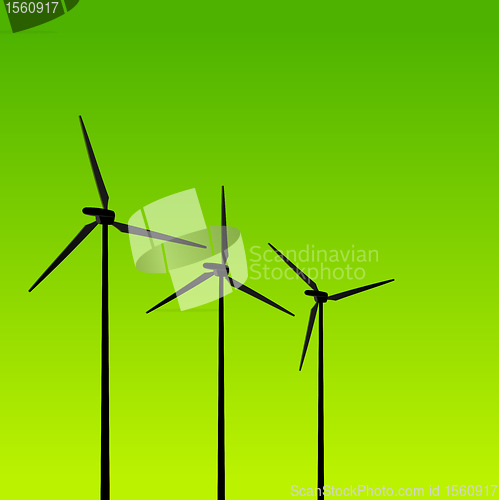 Image of Eco Energy Turbines on Green
