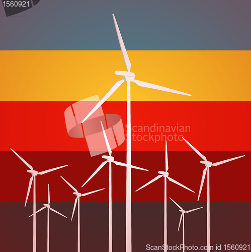 Image of Wind Turbines Vintage Style