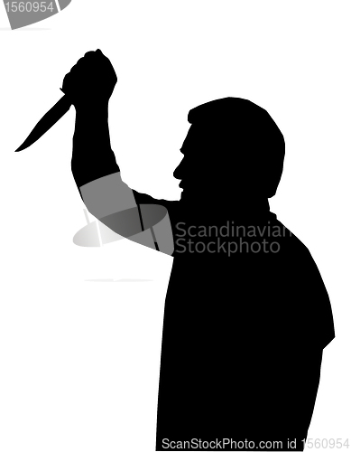 Image of Silhouette of man Stabbing Victim