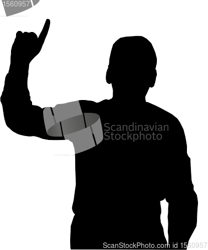 Image of Man pointing upwards