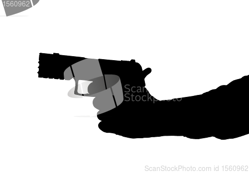 Image of Hand holding Pistol