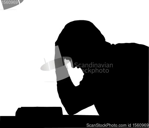 Image of Silhouette of Frustrated Student 