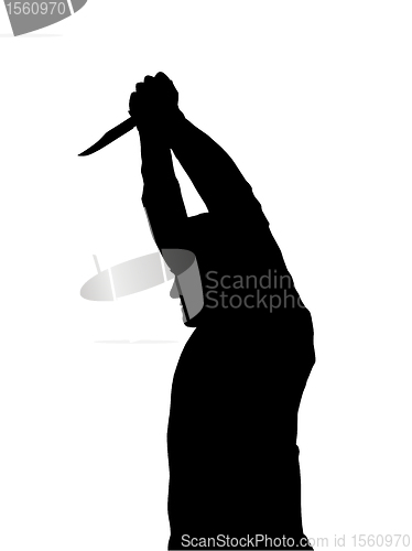 Image of Silhouette of man Stabbing Victim