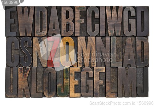 Image of vintage letterpress wood type