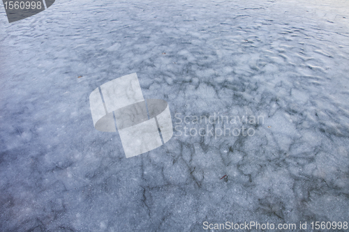 Image of ice on frozen lake
