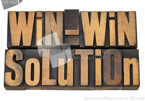 Image of win-win solution in letterpress