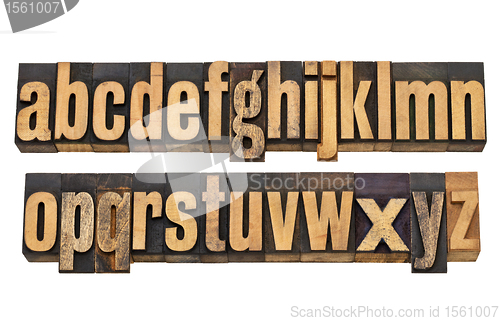 Image of alphabet in vintage wood type