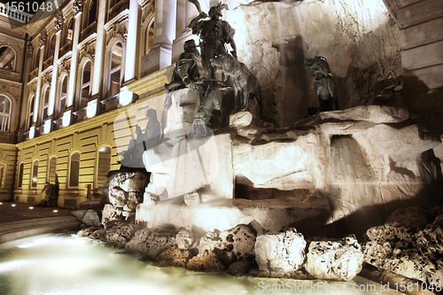 Image of Fountain at the Buda Castle in Budapest, Hungary