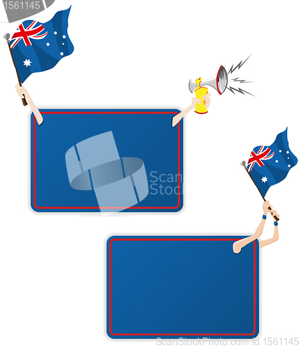 Image of Australia Sport Message Frame with Flag. Set of Two