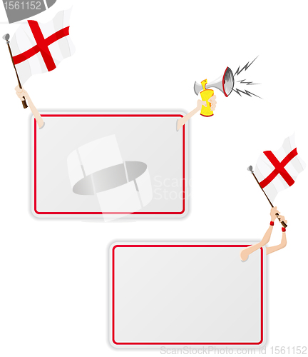 Image of England Sport Message Frame with Flag. Set of Two