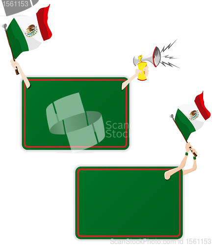 Image of Mexico Sport Message Frame with Flag. Set of Two