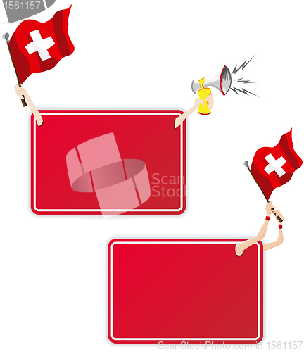 Image of Switzerland Sport Message Frame with Flag. Set of Two