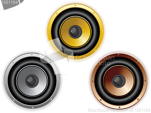 Image of Round Isolated Sound Speaker. Set of 3 colors
