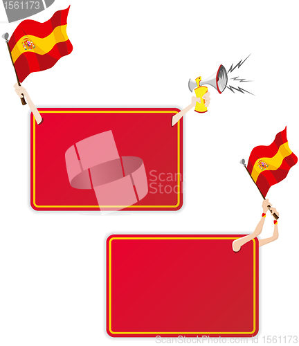 Image of Spain Sport Message Frame with Flag. Set of Two