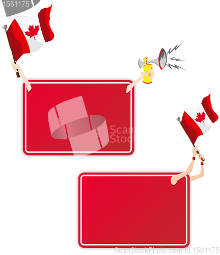Image of Canada Sport Message Frame with Flag. Set of Two