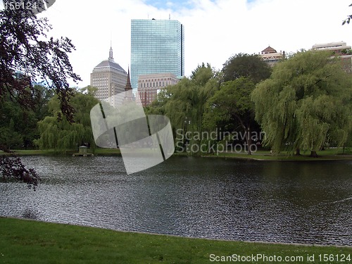 Image of Boston Public Gardens with City View