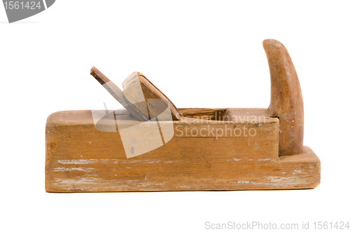 Image of old wooden planer tool boards grade shave isolated 