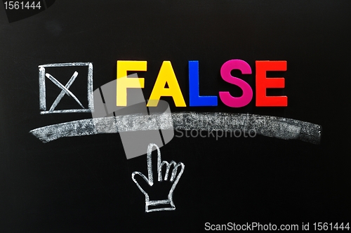 Image of False with a cross and hand cursor