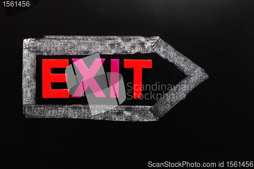 Image of Exit - word made of colorful letters