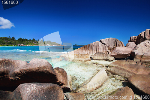 Image of Beautiful rocky coast in Seychelles