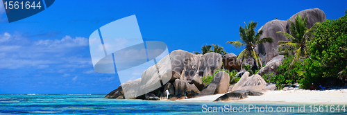 Image of Seychelles beach panorama