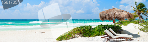 Image of Caribbean beach panorama