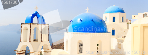 Image of Traditional blue and white church