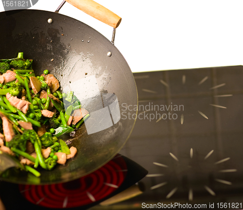 Image of Chef cooking wok