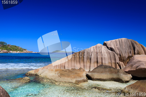 Image of Beautiful rocky coast in Seychelles