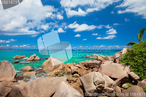 Image of Beautiful rocky coast in Seychelles