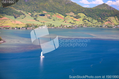 Image of Small boat in ocean