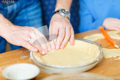 Image of Closeup of baking a pie