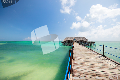 Image of Wooden jetty leading to ocean